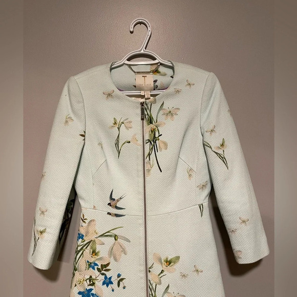 Ted Baker Pastel Green and Floral Print Jacket size 1 - Picture 5 of 7